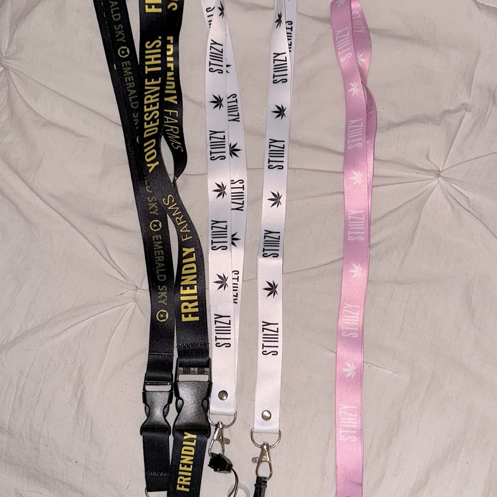 5 Piece Cannabis Branded Lanyards